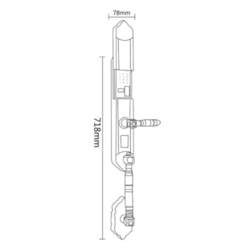 Kích thước khóa điện tử Hyundai HY-SLC8820 GOLD