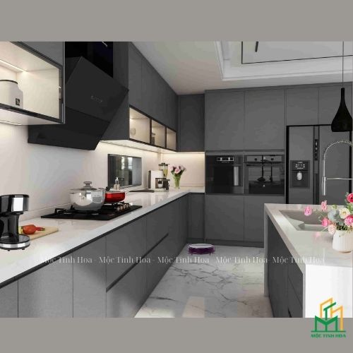 Ảnh mẫu tủ bếp nhựa cánh Laminate TBNL02 - Tủ bếp chữ I, hiện đại Ảnh mẫu tủ bếp nhựa cánh Laminate TBNL02 - Tủ bếp chữ I, hiện đại