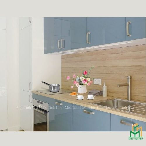 Hình ảnh mẫu tủ bếp nhựa cánh Acrylic TBNA09 - Tủ bếp chữ L, hiện đại Hình ảnh mẫu tủ bếp nhựa cánh Acrylic TBNA09 - Tủ bếp chữ L, hiện đại