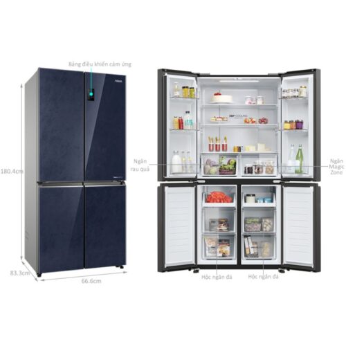 Tủ Lạnh 4 cánh Multi Doors Inverter 469 Lít Aqua AQR-M560XA(GL) 4 kich thuoc tu lanh 4 canh multi doors inverter 469 lit aqua aqr m560xagl