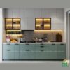 Mẫu tủ bếp Inox cánh kính cường lực CKCL17 - Tủ bếp chữ I, hiện đại