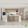Mẫu tủ bếp nhựa cánh Melamine TBNM06 - Tủ bếp chữ i, hiện đại
