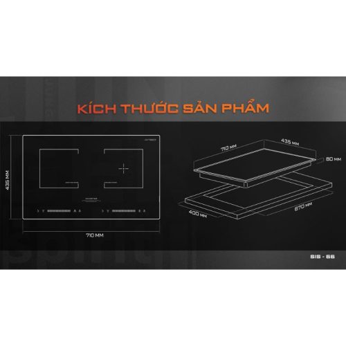 Bếp từ kết hợp hồng ngoại Junger SIS-66 lắp âm 3 kich thuoc bep tu ket hop hong ngoai junger sis 66 lap am 2