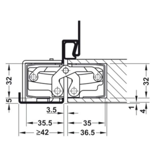 Ảnh bản lề âm TE 540 3D Hafele 924.17.237