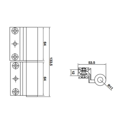 Bản lề cánh Hafele 926.98.732 3 Kích thước Bản lề cánh Hafele 926.98.732