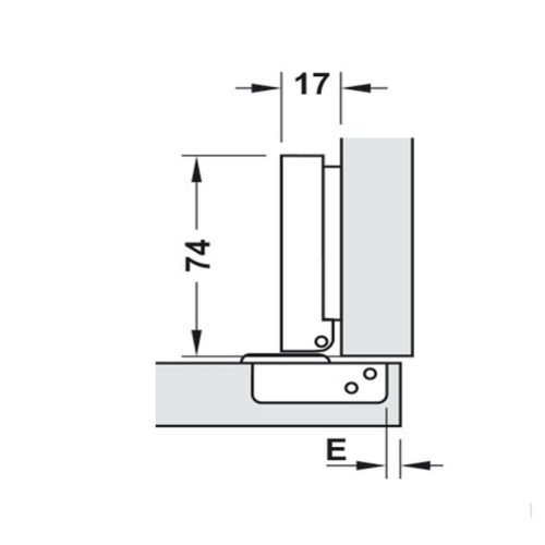 Bản Lề Trùm Ngoài Metalla SM 110° Không Bật Hafele 315.06.350 4 Kích thước Bản Lề Trùm Ngoài Metalla SM 110° Không Bật Hafele 315.06.350