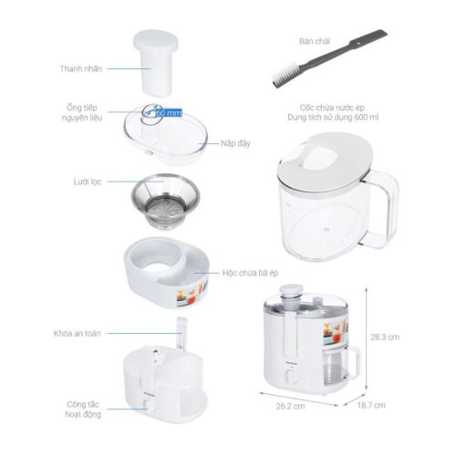 Kích thước Máy ép trái cây Panasonic MJ-CS100WRA