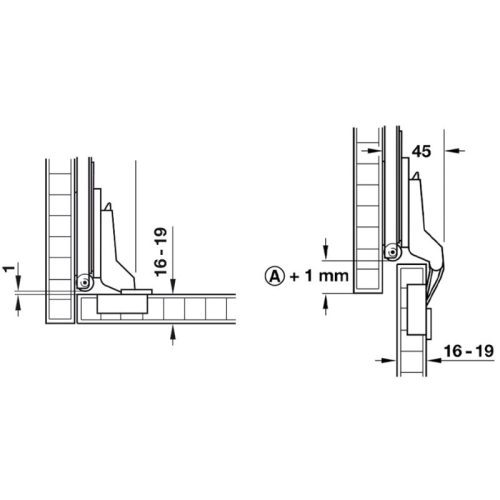 Kích thước bản lề tủ Hafele 408.24.020