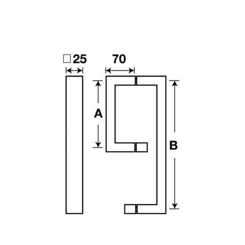 Tay nắm phòng tắm kính C/C 450 x 550mm Hafele 903.02.252 3 Kích thước tay nắm phòng tắm kính C/C 450 x 550mm Hafele 903.02.252