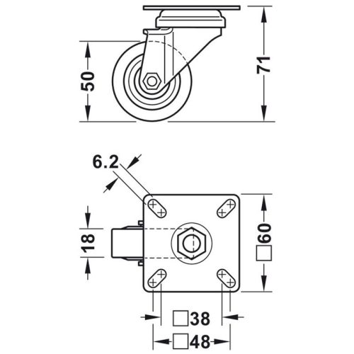 Bánh xe nội thất Hafele 663.06.910 3 Lắp đặt bánh xe nội thất Hafele 663.06.910