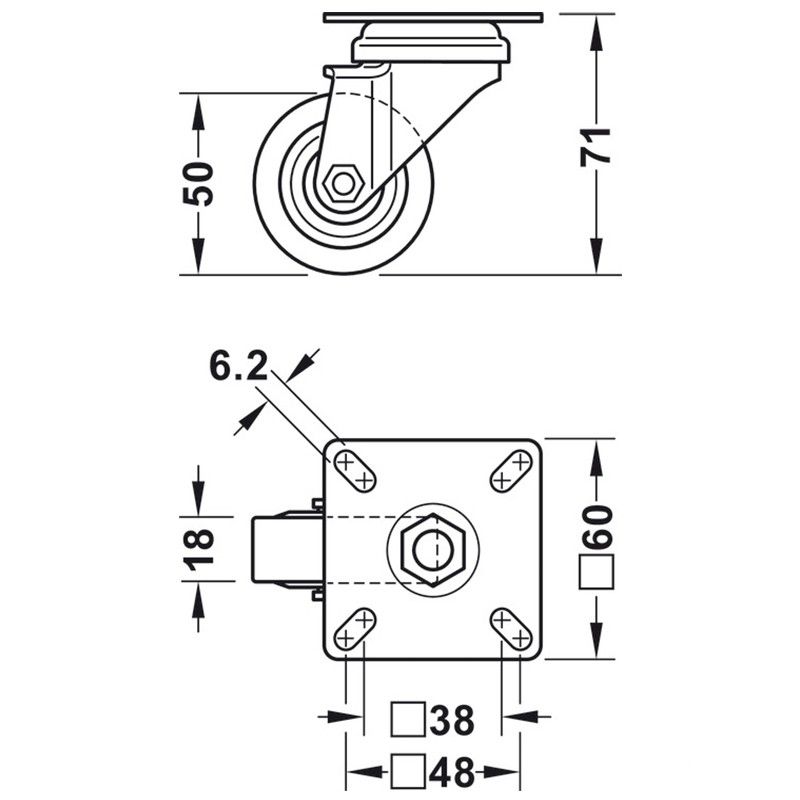 Lắp đặt bánh xe nội thất Hafele 663.06.910 Lắp đặt bánh xe nội thất Hafele 663.06.910