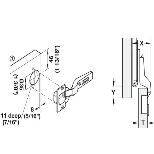 Lắp đặt bản lề tủ Hafele 408.24.020