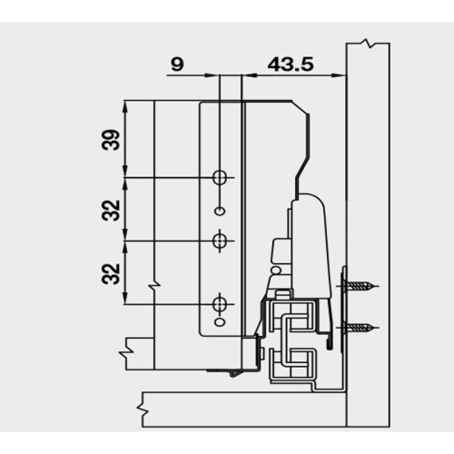 Lắp đặt ray hộp Hafele 552.77.781