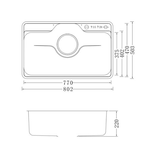 Chậu rửa bát Nobinox LIKEN NL725D 6 Kích thước chậu rửa bát Nobinox LIKEN NL725D