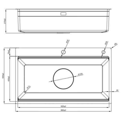 Chậu rửa bát Nobinox LIRA NJ564D 6 Kích thước chậu rửa bát Nobinox LIRA NJ564D