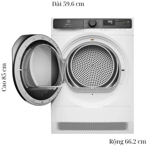 Máy Sấy Bơm Nhiệt Electrolux Inverter 9 Kg EDH903R7WC 4 kich thuoc may say bom nhiet electrolux inverter 9 kg edh903r7wc