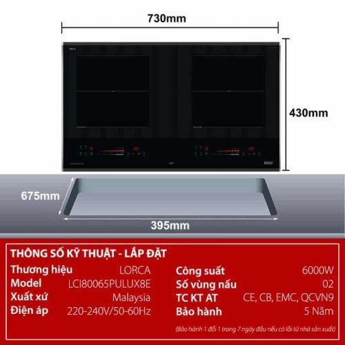 Bếp từ đôi Lorca LCI 80065 PULUX8E 5 thong so bep tu doi lorca lci 80065 pulux8e