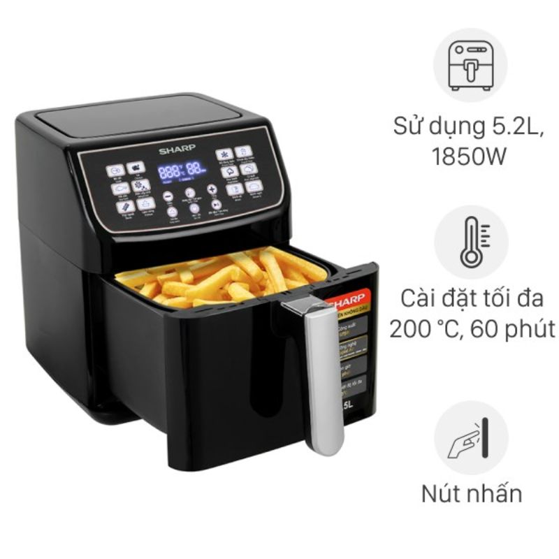 Ảnh nồi chiên không dầu Sharp KF-AF55EV-BK Ảnh nồi chiên không dầu Sharp KF-AF55EV-BK