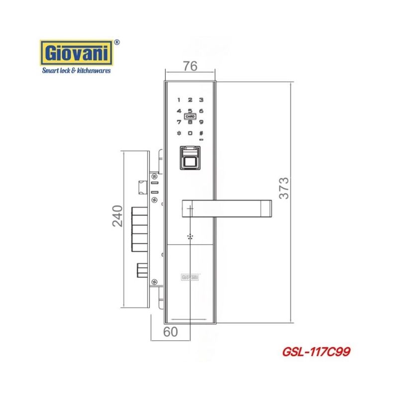Thông số khóa vân tay thông minh GIOVANI GSL-117C99G Thông số khóa vân tay thông minh GIOVANI GSL-117C99G