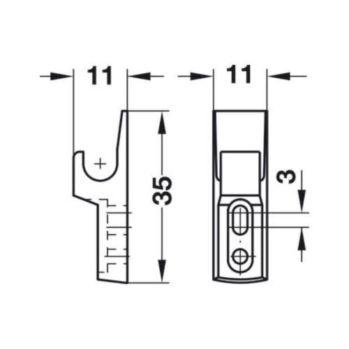 chi tiet chan cua mini latch hafele 245 54 70