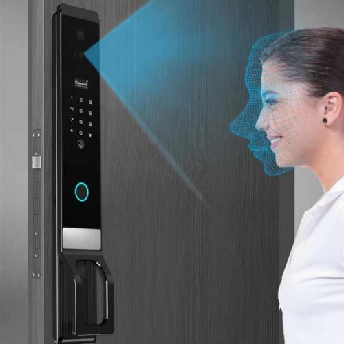 Khóa vân tay cửa gỗ tự động Hyundai HY-SLA913F BLACK 4 faceid khoa van tay cua go tu dong hyundai hy sla913f black