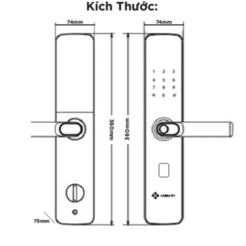 kich thuoc khoa dien tu hubert hb cg61 gray