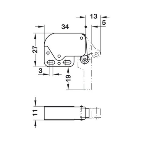 thong so chan cua mini latch hafele 245 54 70