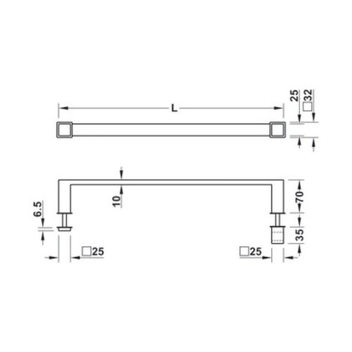 Tay nắm cửa kính vuông 450mm PSS Hafele 981.77.000 1 thong so tay nam cua kinh vuong 450mm pss hafele 981 77 000