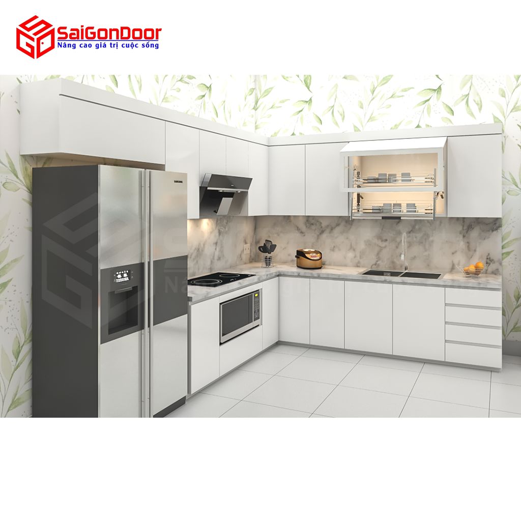Nội thất nhà bếp chữ L Full trần 1 Nội thất nhà bếp chữ L Full trần