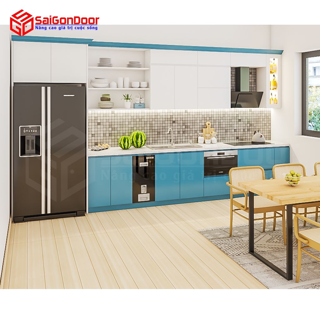 Nội thất nhà bếp nhựa Đài Loan Full trần chữ I 1 Nội thất nhà bếp nhựa Đài Loan Full trần chữ I
