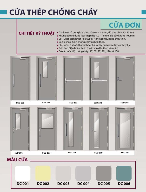 Catalogues Cửa Thép Chống Cháy 1 Cánh Saigondoor 6 Catalogues Cửa Thép Chống Cháy 1 Cánh Saigondoor