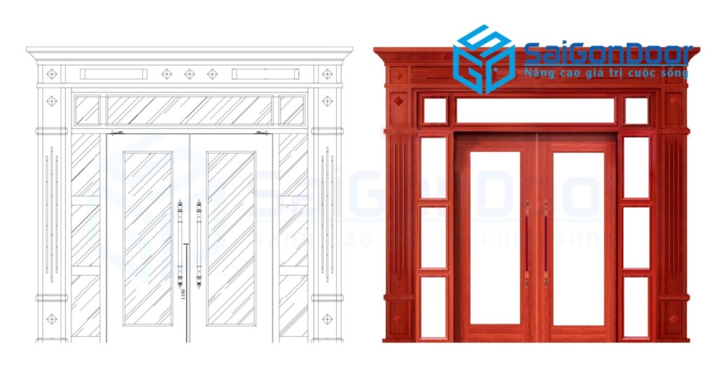 Cửa thép vân gỗ SGD Trend 4 4 Cửa thép vân gỗ SGD Trend 4 - Ảnh 2