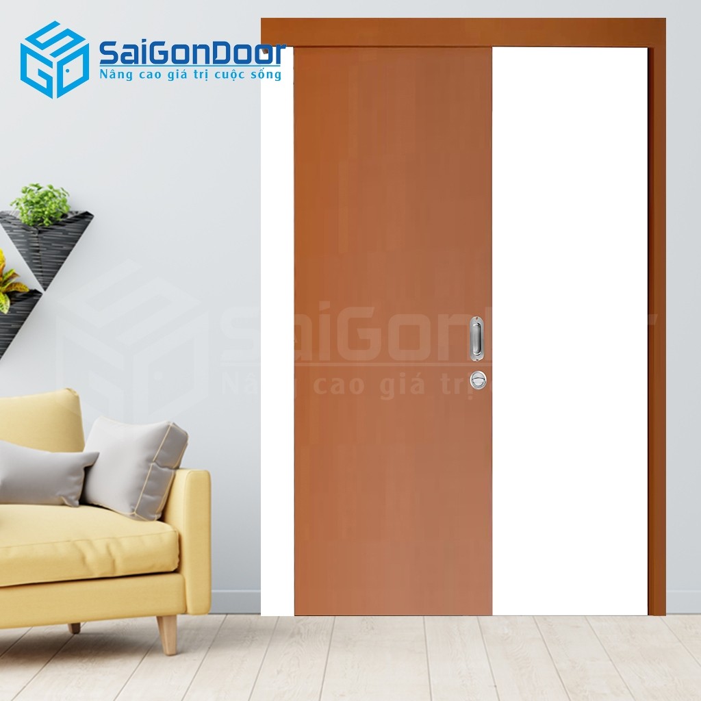 Cửa gỗ công nghiệp Cửa lùa trượt MDF P1 2K 1 Cửa gỗ công nghiệp Cửa lùa trượt MDF P1 2K