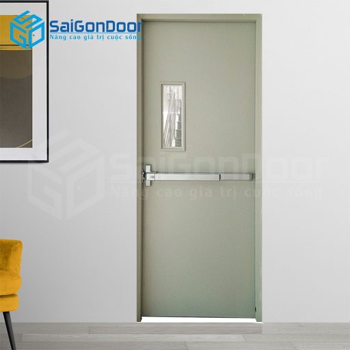 Cửa thép chống cháy tc P1G1 thanh thoát hiểm đơn