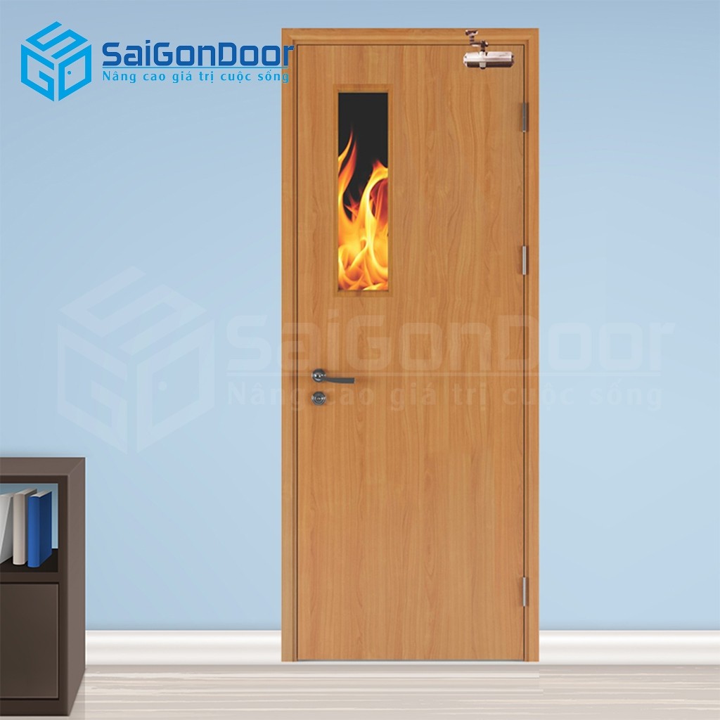Cửa gỗ chống cháy SGD GCC-P1G1 1 Cửa gỗ chống cháy SGD GCC-P1G1