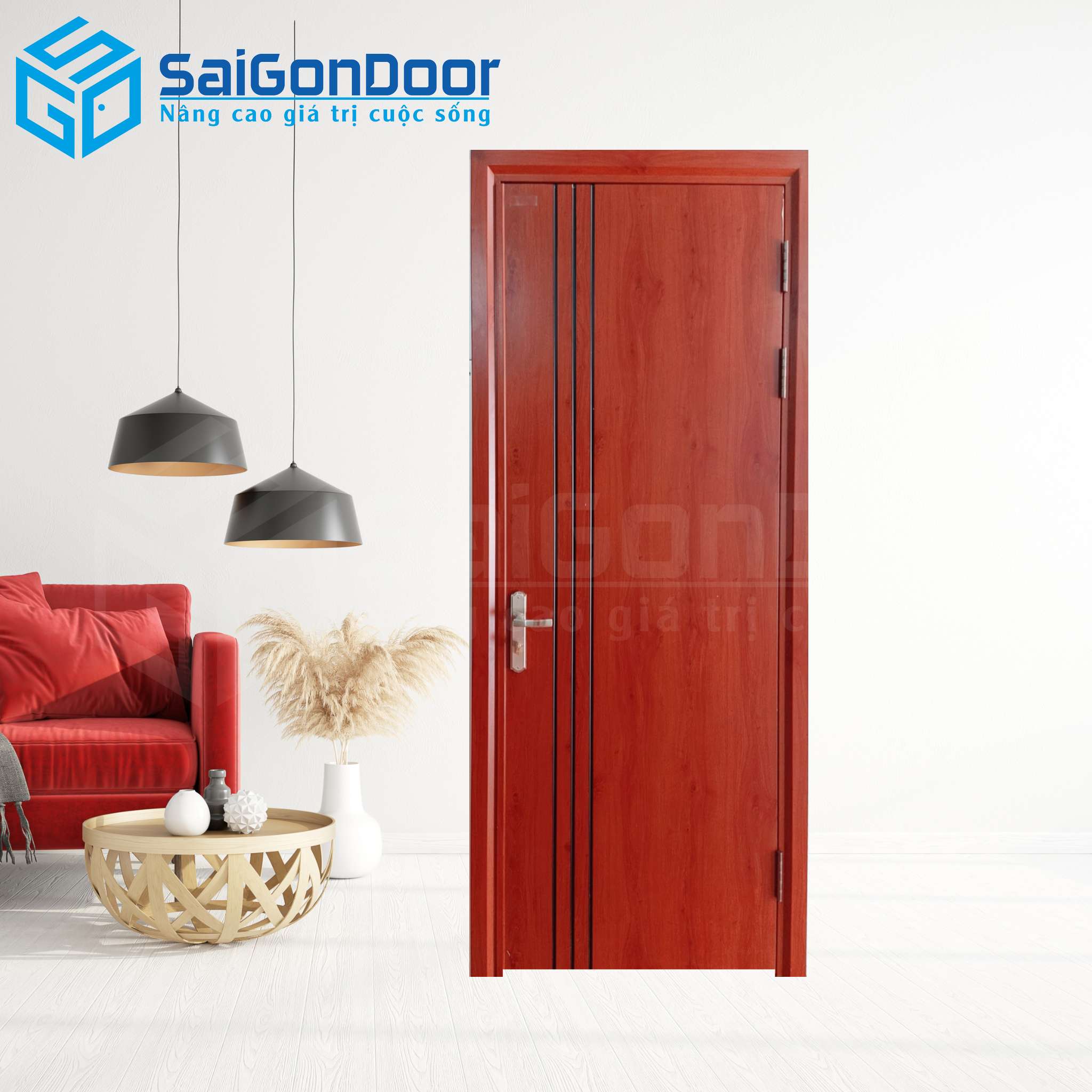 Cửa Thép Vân Gỗ KG-1.08 1 Cửa Thép Vân Gỗ KG-1.08