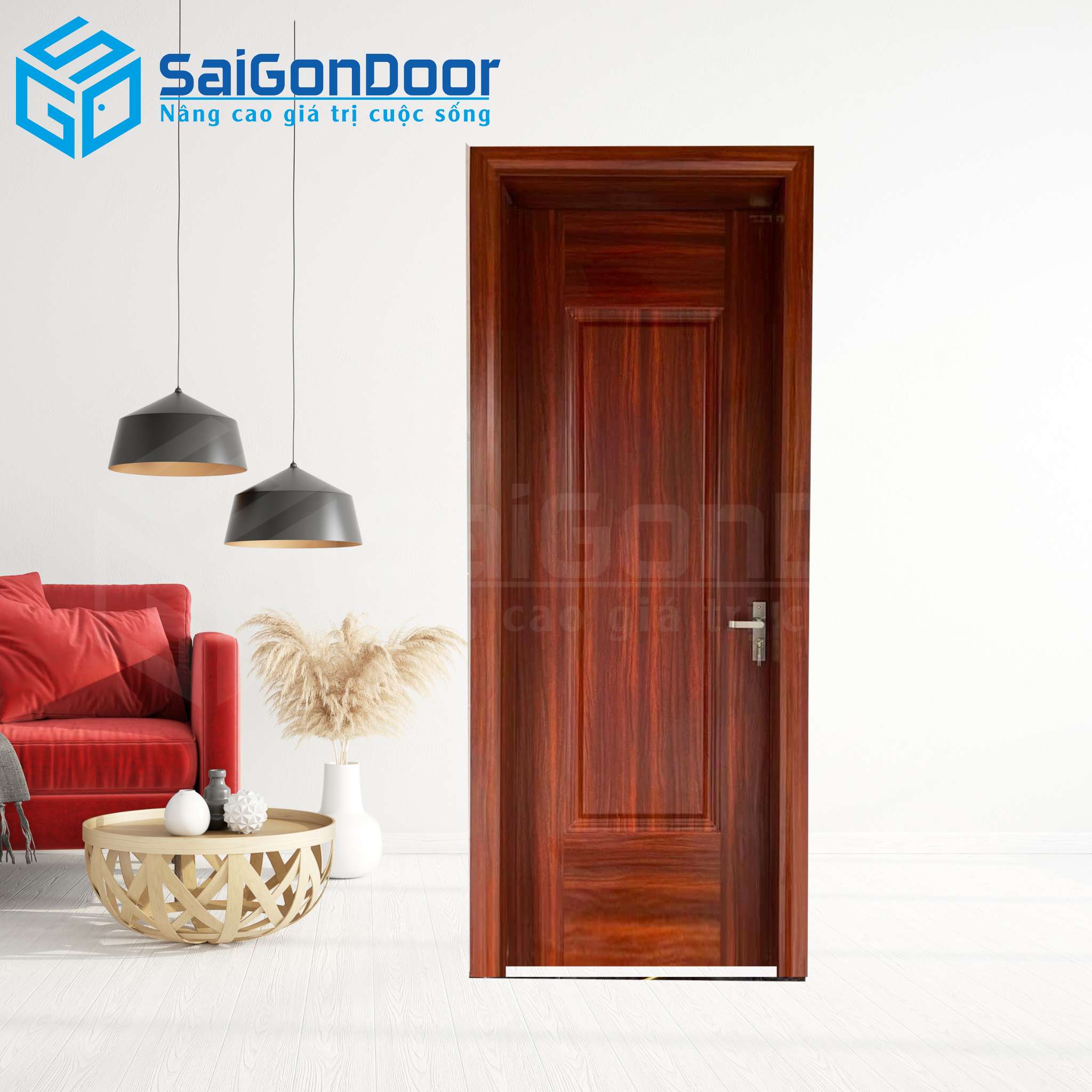 Cửa Thép Vân Gỗ SGD-KM.TVG-1C-12 1 Cửa Thép Vân Gỗ SGD-KM.TVG-1C-12