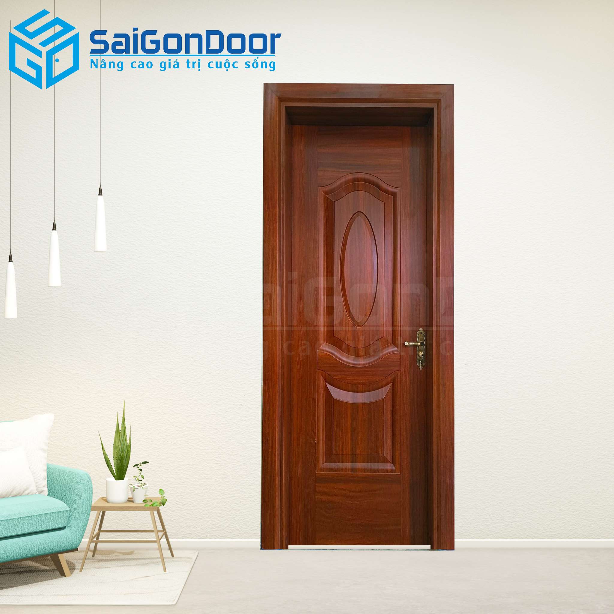 Cửa Thép Vân Gỗ SGD-KM.TVG-1C-15 1 Cửa Thép Vân Gỗ SGD-KM.TVG-1C-15