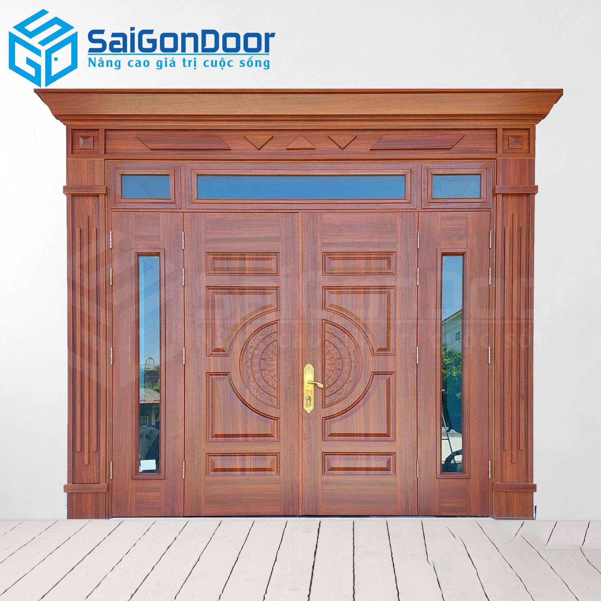 Cửa Thép Vân Gỗ SGD-KM.TVG-4C.12 1 Cửa Thép Vân Gỗ SGD-KM.TVG-4C.12