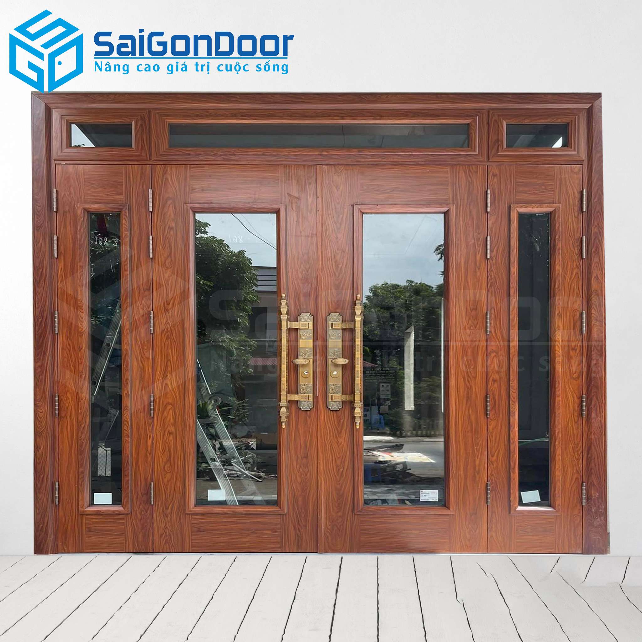 Cửa Thép Vân Gỗ SGD-KM.TVG-4C.14 1 Cửa Thép Vân Gỗ SGD-KM.TVG-4C.14