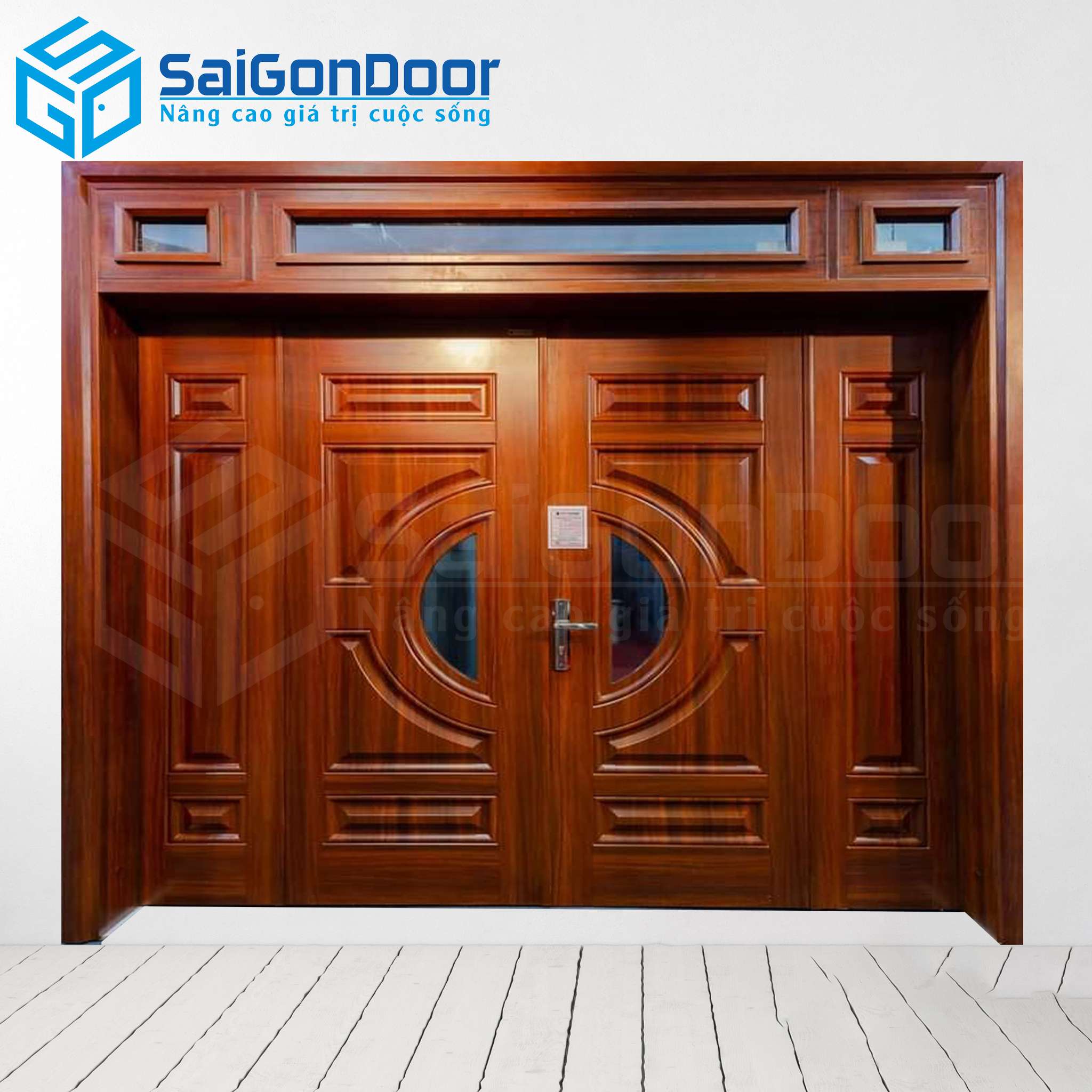 Cửa Thép Vân Gỗ SGD-KM.TVG-4C.2 1 Cửa Thép Vân Gỗ SGD-KM.TVG-4C.2