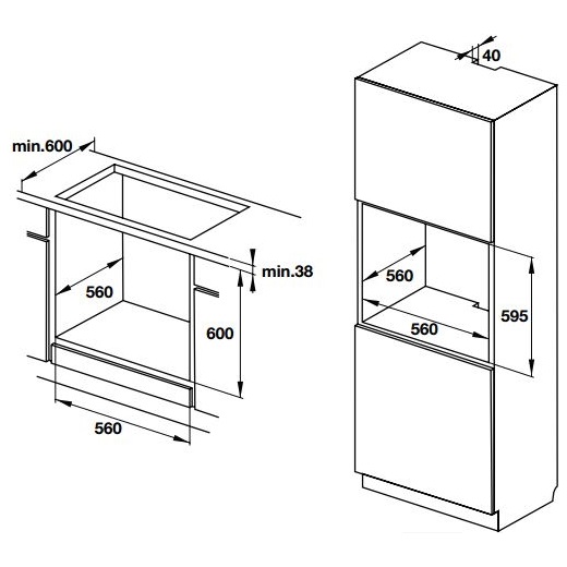 Lò nướng âm tủ Hafele HO-T60D 534.05.561 4 Lò nướng âm tủ Hafele HO-T60D 534.05.561 - Ảnh 2