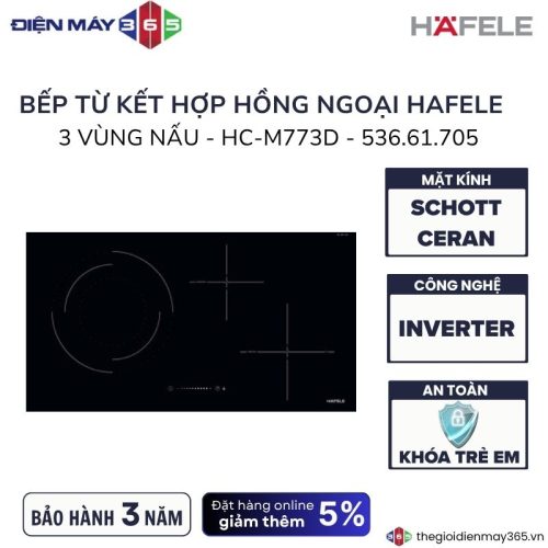 Bếp điện từ 3 vùng nấu Hafele HC-M773D 536.61.705