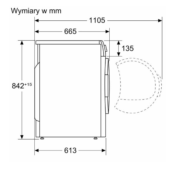 Máy sấy quần áo Bosch WTN86201PL 5 Kích thước của Máy sấy quần áo Bosch WTN86201PL