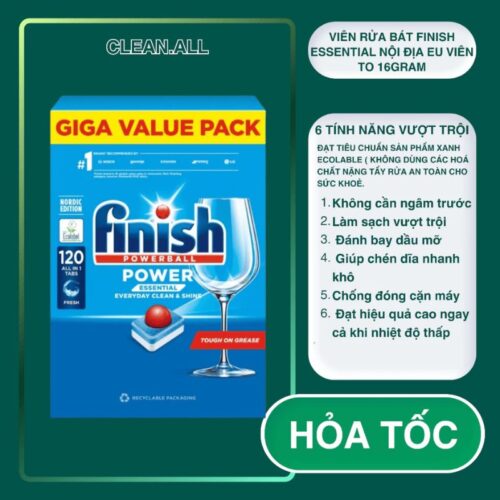 Viên rửa bát Finish AIO Max 100 viên 11 Tính năng viên rửa bát Finish AIO Max 100 viên