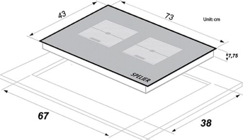 Bếp từ đôi Spelier SPE IC 1188 EG 7 Kích thước Bếp từ đôi Spelier SPE IC 1188 EG