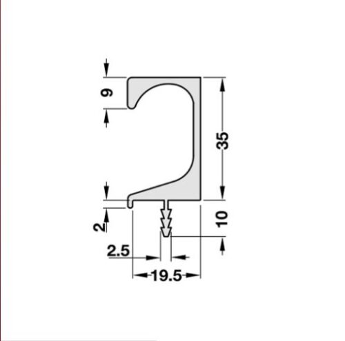 Tay nắm dạng thanh nhôm 3000mm Hafele 126.27.803 5 Tay Nắm Dạng Thanh Nhôm 3000mm Hafele 126.27.803