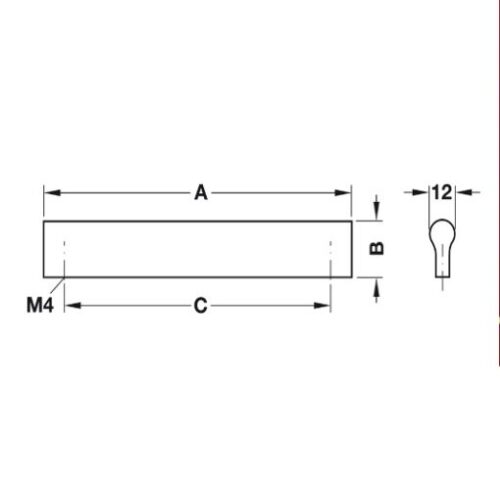 Tay nắm nhôm 180mm Hafele 155.01.103 5 Tay Nắm Nhôm 180mm Hafele 155.01.103
