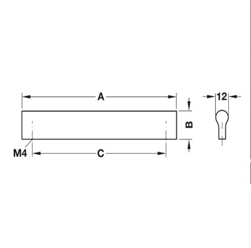 Tay nắm nhôm 180mm Hafele 155.01.103 4 Tay Nắm Nhôm 180mm Hafele 155.01.103