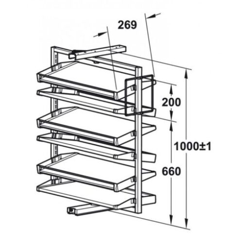 Kệ để giày 1000mm màu xám Hafele 806.22.500 5 Kệ để giày 1000mm màu xám Hafele 806.22.500